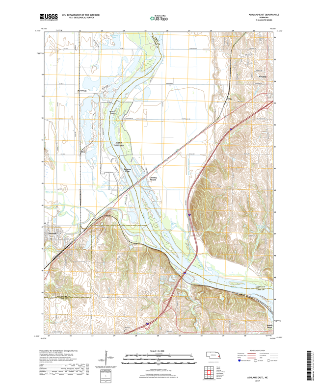 Ashland West - Nebraska - 24k Topo Map