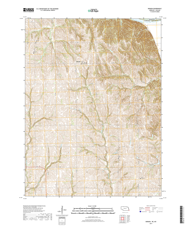 Barent Valley - Nebraska - 24k Topo Map