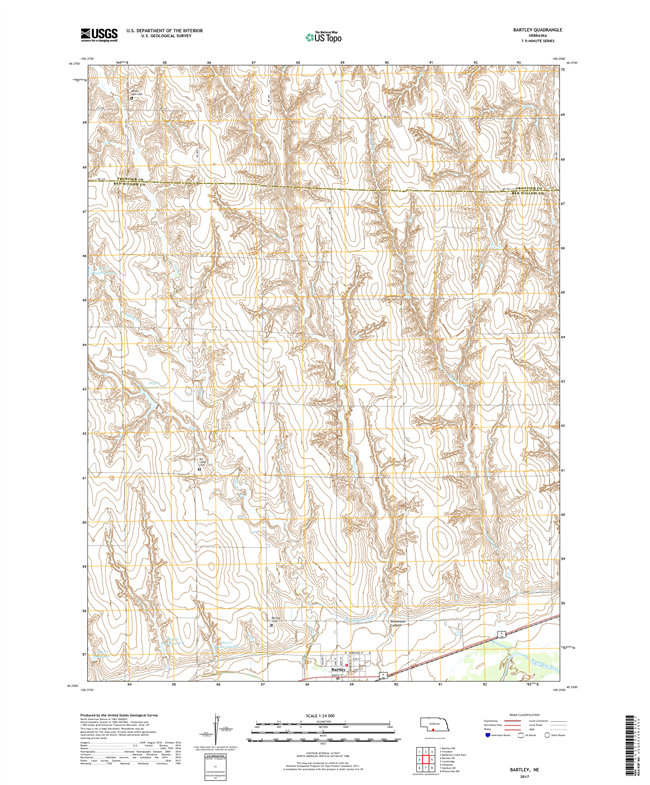 Bartley NW - Nebraska - 24k Topo Map