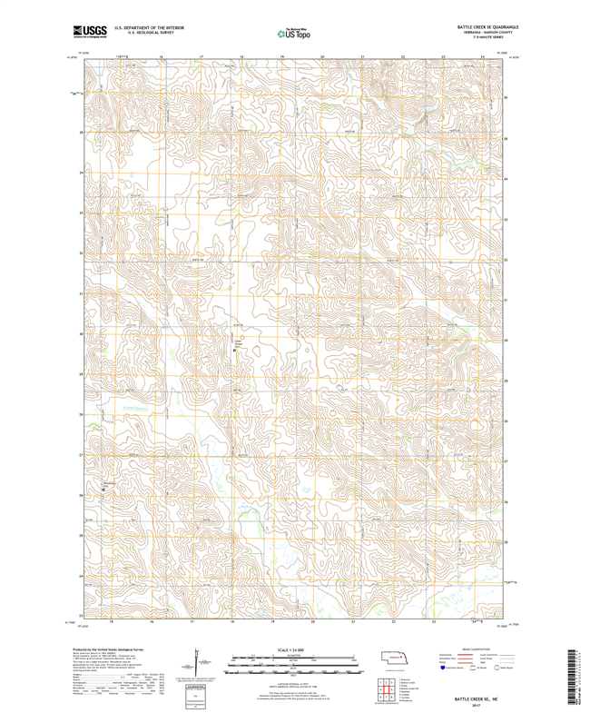 Battle Creek SW - Nebraska - 24k Topo Map