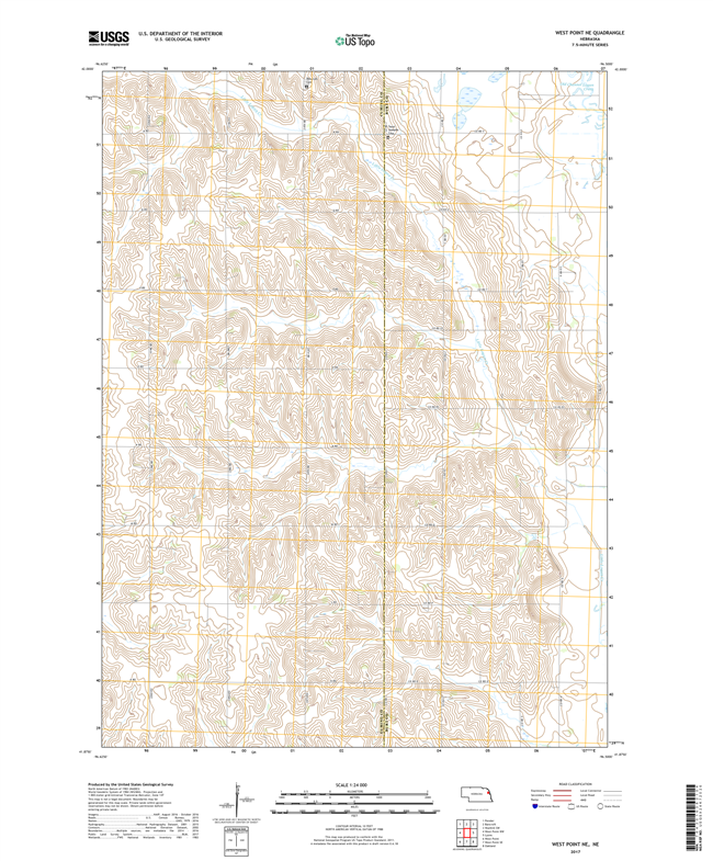 West Point NW - Nebraska - 24k Topo Map