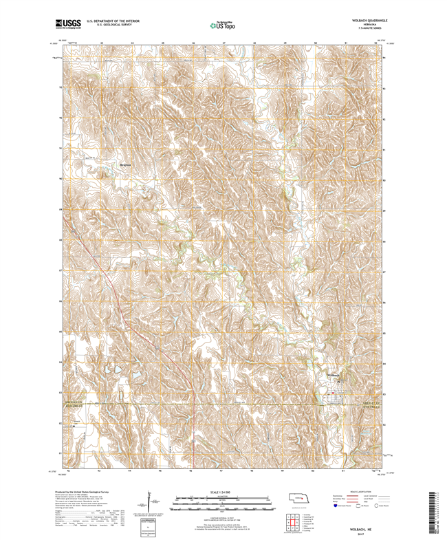 Wolbach NE - Nebraska - 24k Topo Map