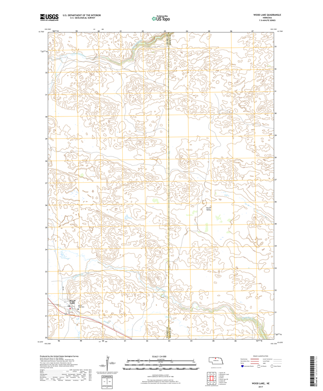 Wood Lake NE - Nebraska - 24k Topo Map