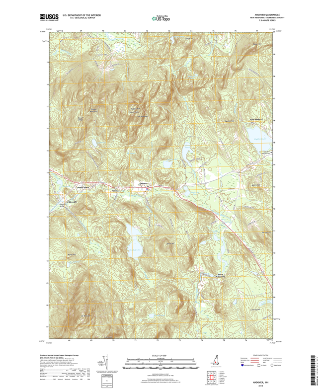 Andover New Hampshire - 24k Topo Map