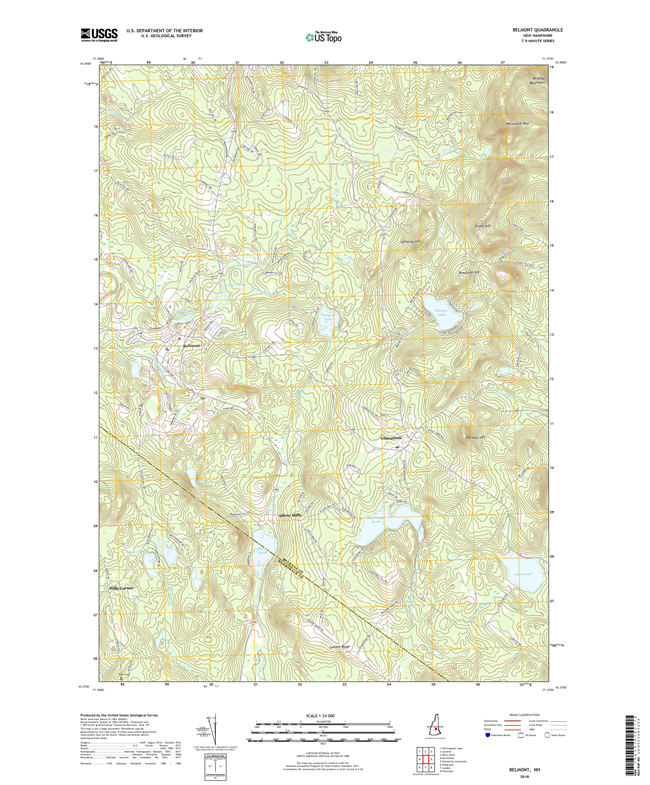 Belmont New Hampshire - 24k Topo Map