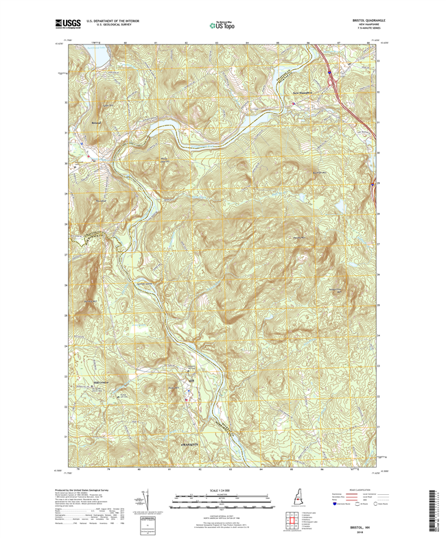 Bristol New Hampshire - 24k Topo Map