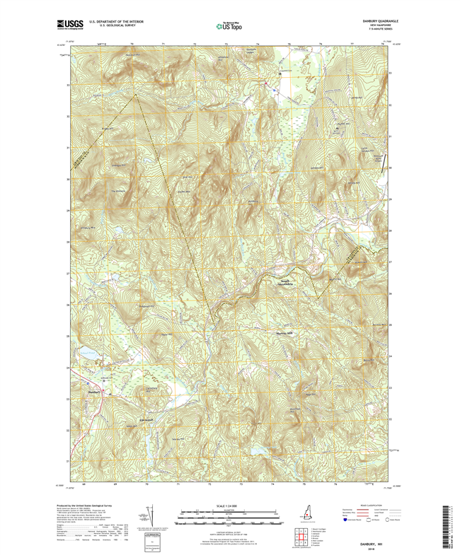 Danbury New Hampshire - 24k Topo Map