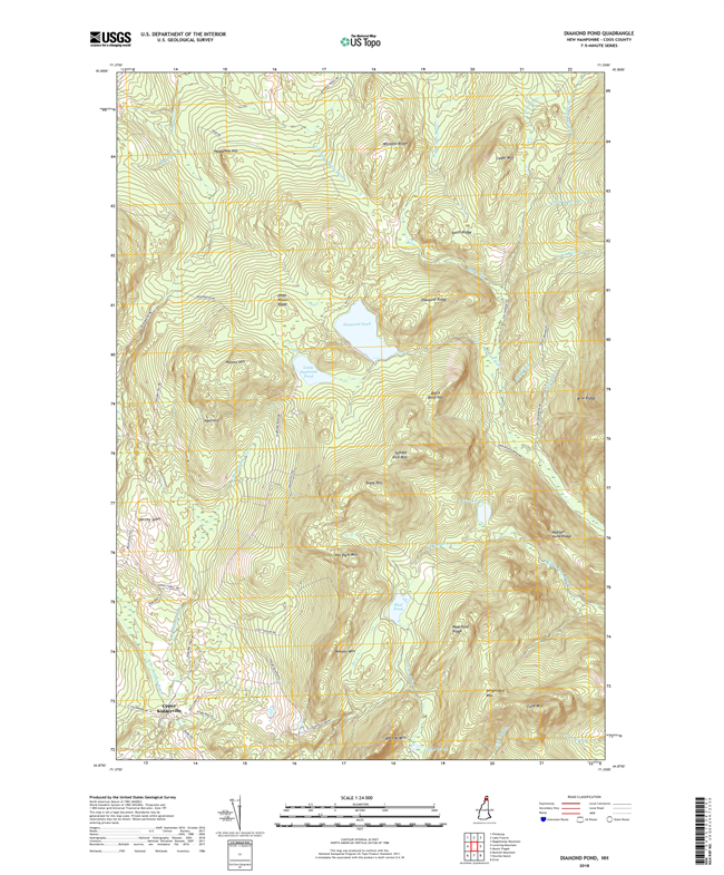 Diamond Pond New Hampshire - 24k Topo Map