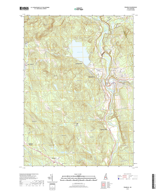 Franklin New Hampshire - 24k Topo Map