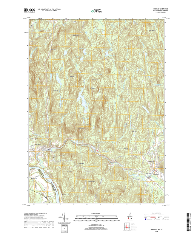 Hinsdale New Hampshire - Vermont - 24k Topo Map