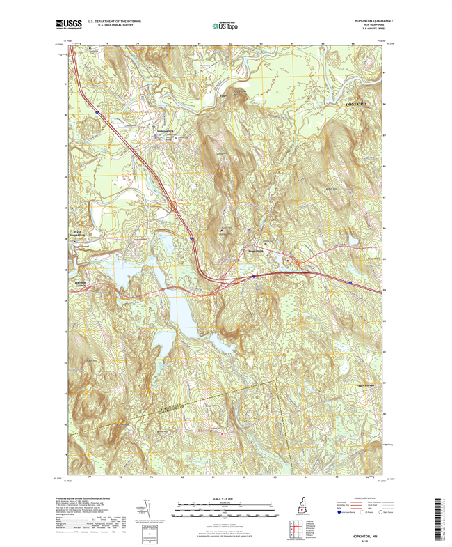 Hopkinton New Hampshire - 24k Topo Map