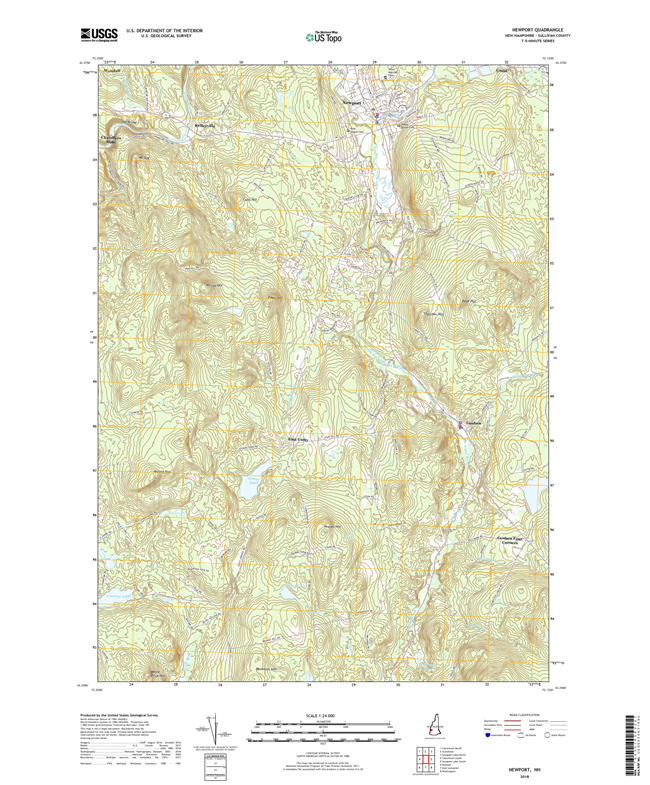 Newport New Hampshire - 24k Topo Map