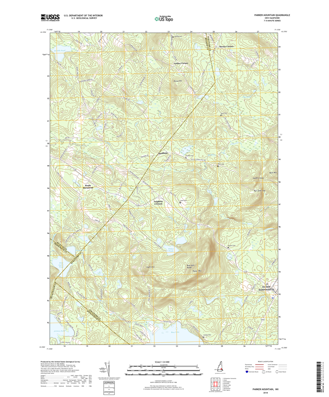 Parker Mountain New Hampshire - 24k Topo Map