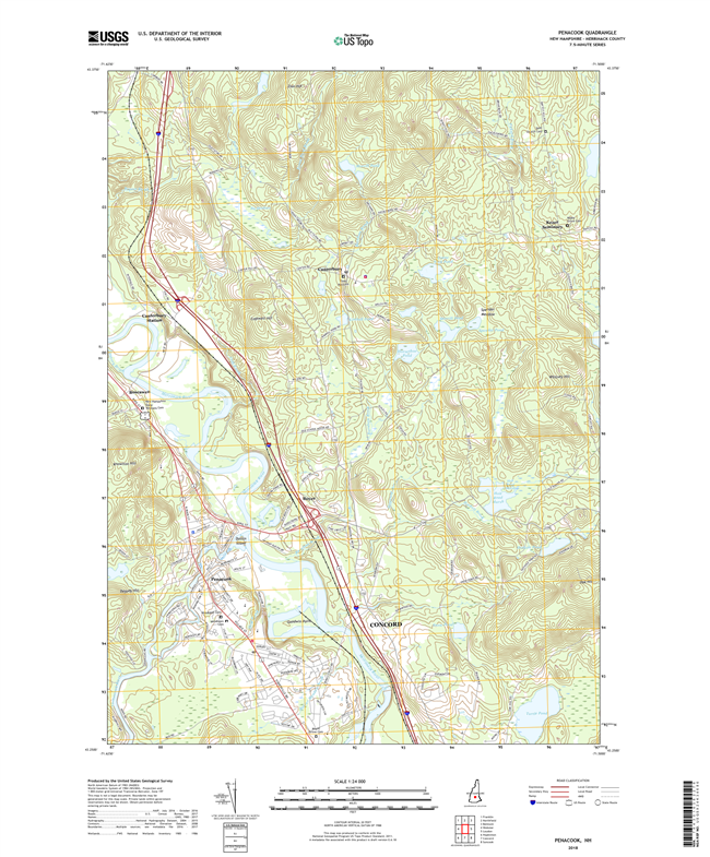Penacook New Hampshire - 24k Topo Map