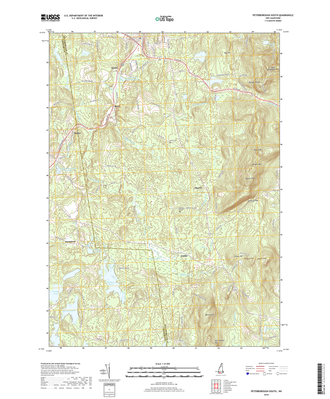 Peterborough South New Hampshire - 24k Topo Map