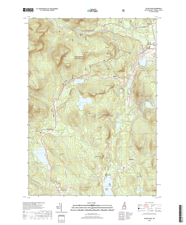 Silver Lake New Hampshire - 24k Topo Map