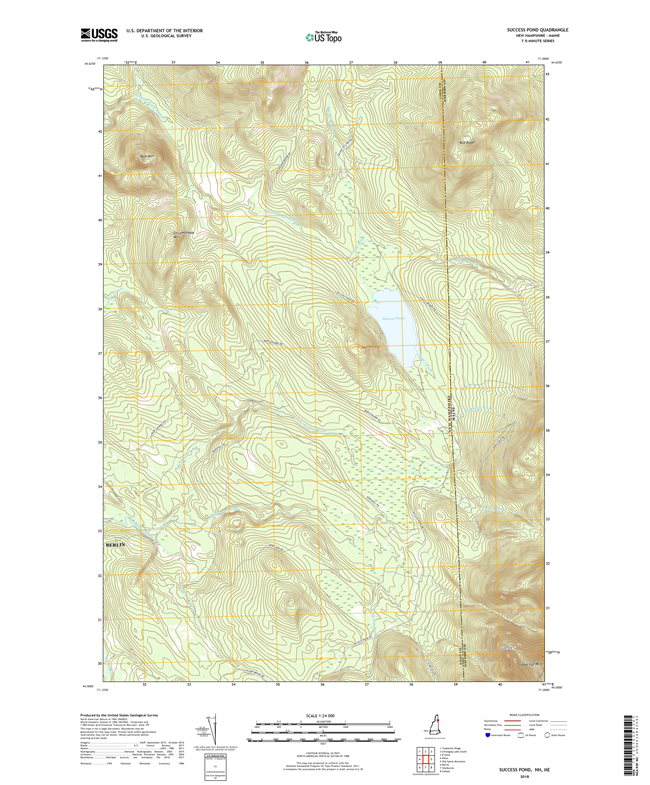 Success Pond New Hampshire - Maine - 24k Topo Map