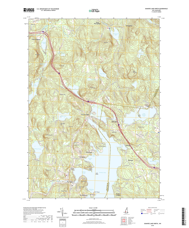Sunapee Lake North New Hampshire - 24k Topo Map