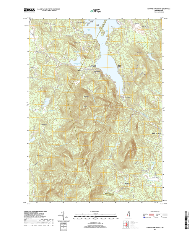 Sunapee Lake South New Hampshire - 24k Topo Map