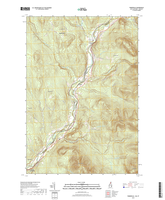 Tinkerville New Hampshire - Vermont - 24k Topo Map