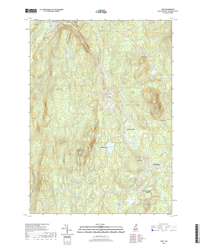 Troy New Hampshire - 24k Topo Map