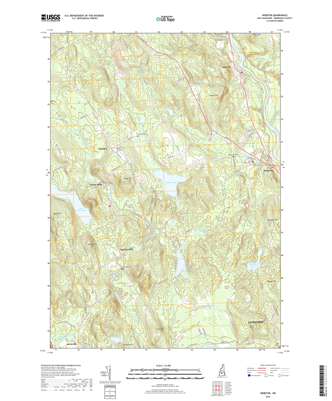 Webster New Hampshire - 24k Topo Map