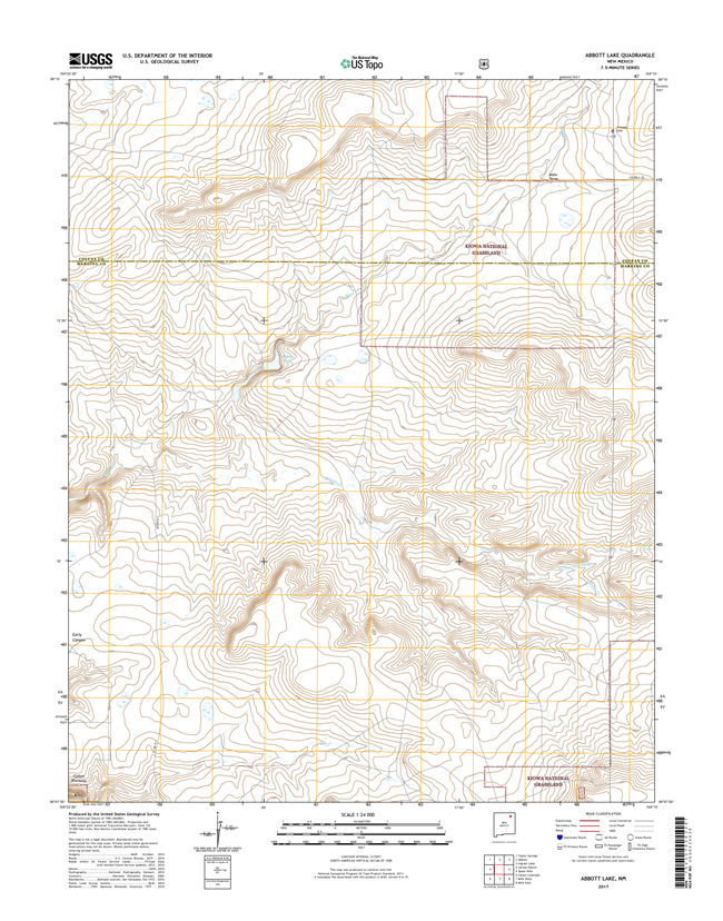 Abbott Lake New Mexico - 24k Topo Map