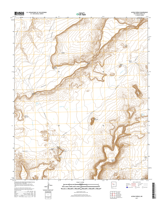 Acoma Pueblo New Mexico - 24k Topo Map