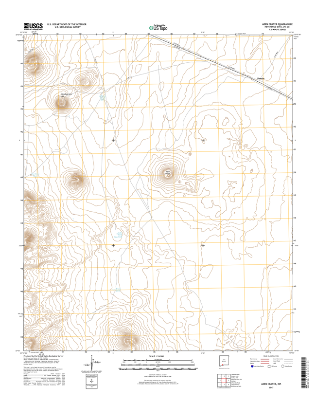 Aden Crater New Mexico - 24k Topo Map