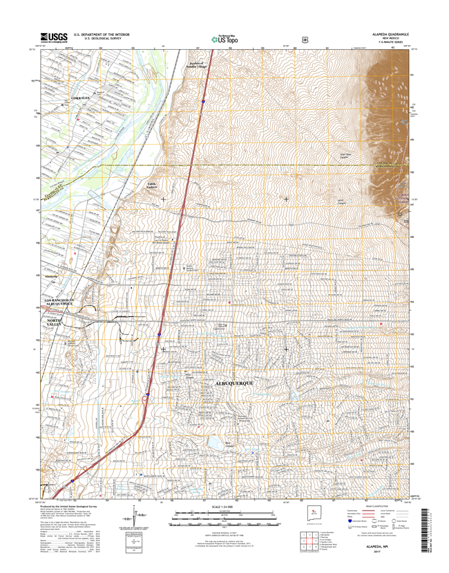 Alameda New Mexico - 24k Topo Map