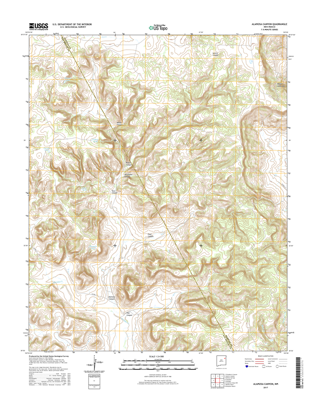 Alamosa Canyon New Mexico - 24k Topo Map