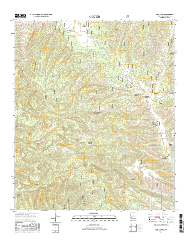 Allie Canyon New Mexico - 24k Topo Map