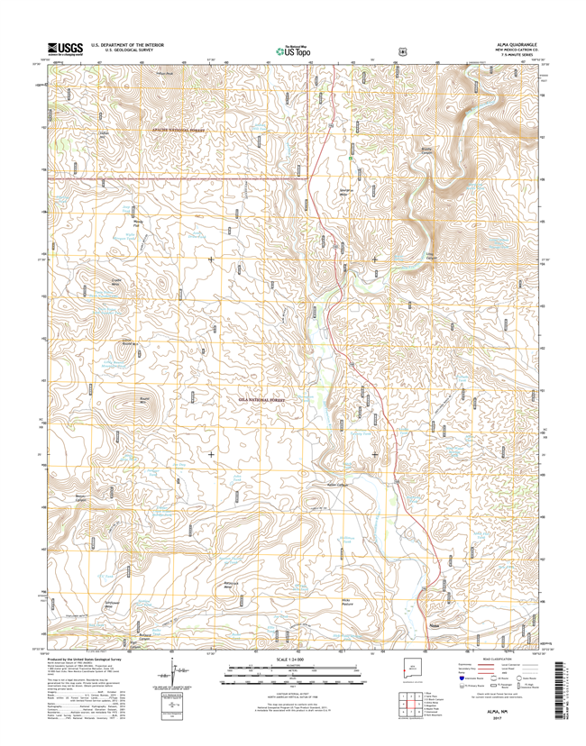 Alma New Mexico - 24k Topo Map