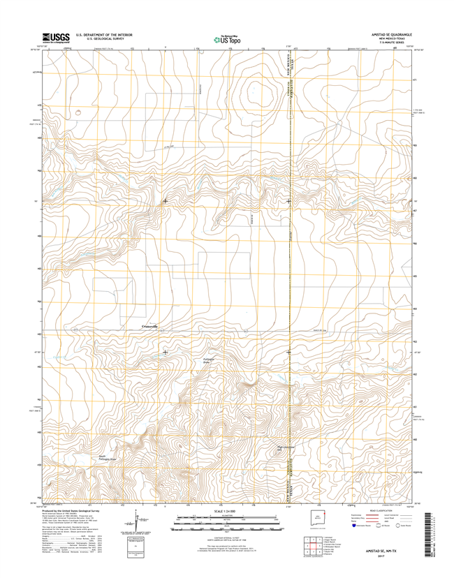 Amistad SE New Mexico - Texas - 24k Topo Map