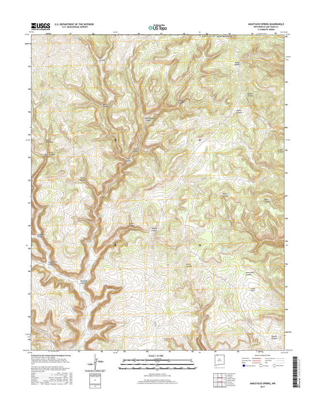 Anastacio Spring New Mexico - 24k Topo Map