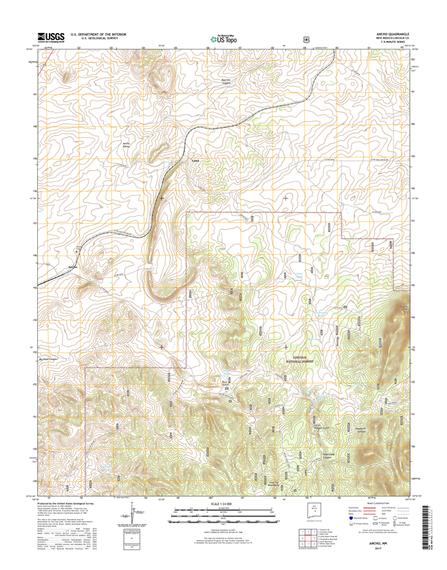 Ancho New Mexico - 24k Topo Map