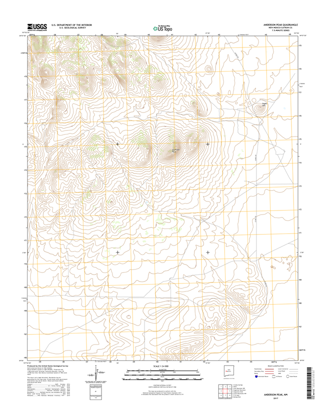 Anderson Peak New Mexico - 24k Topo Map