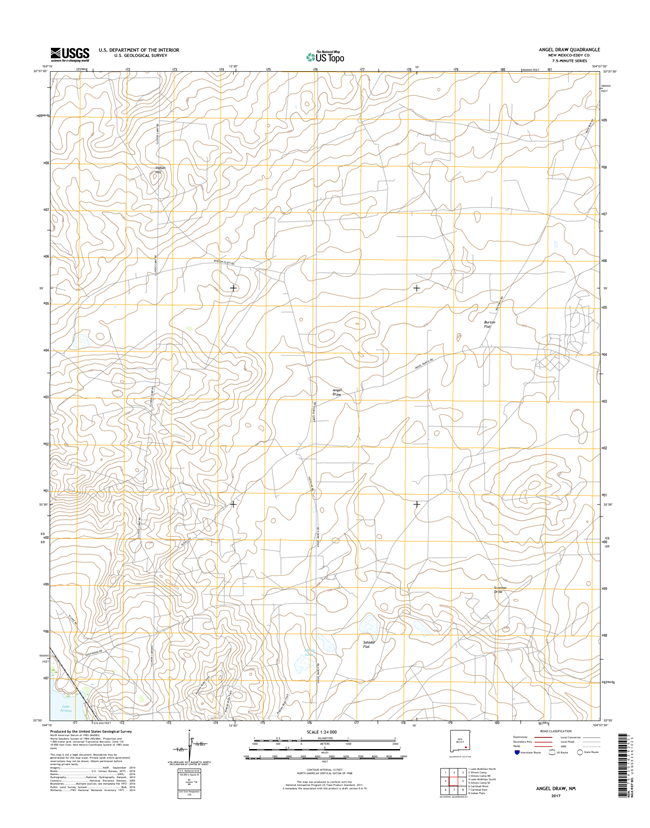 Angel Draw New Mexico - 24k Topo Map