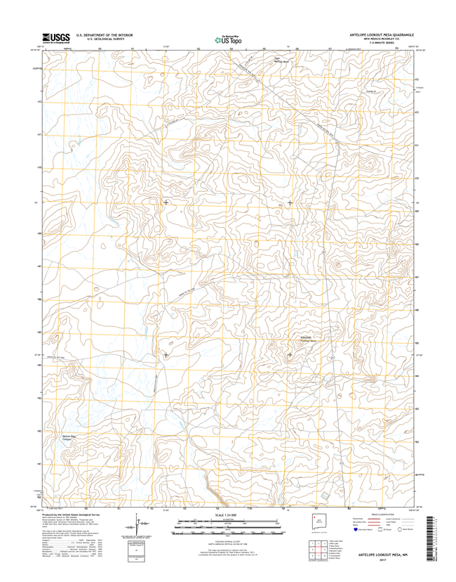 Antelope Lookout Mesa New Mexico - 24k Topo Map