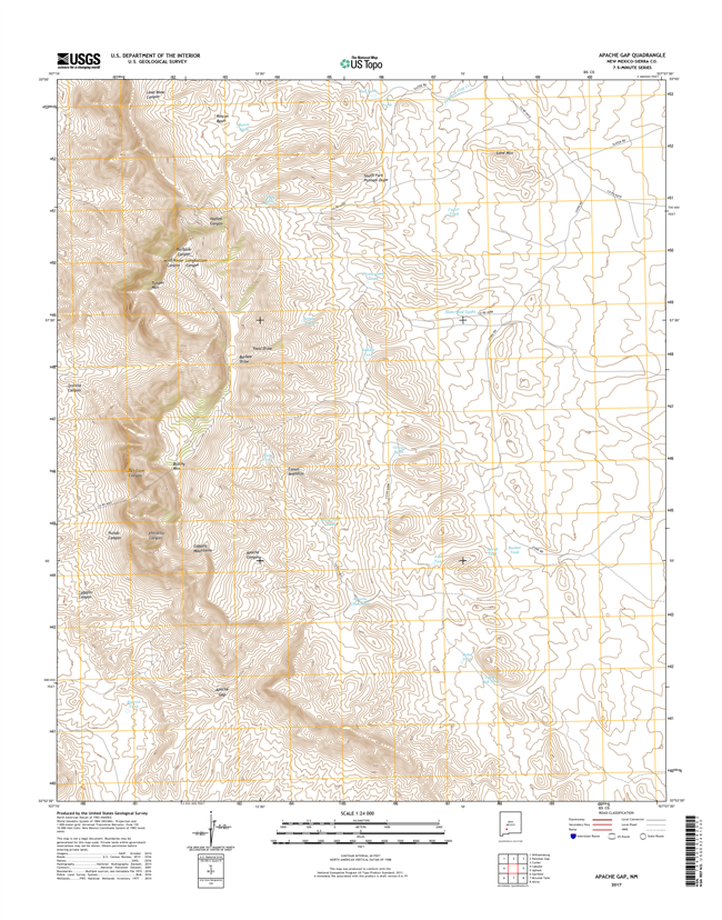 Apache Gap New Mexico - 24k Topo Map