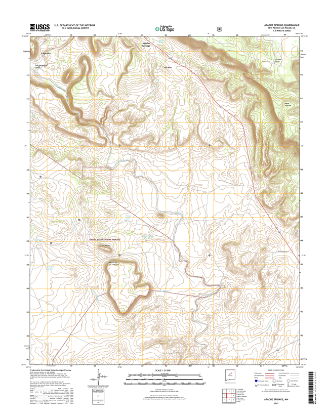 Apache Springs New Mexico - 24k Topo Map