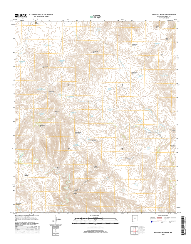 Applegate Mountain New Mexico - 24k Topo Map