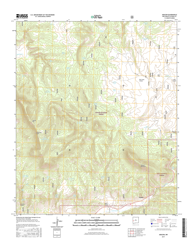 Aragon New Mexico - 24k Topo Map