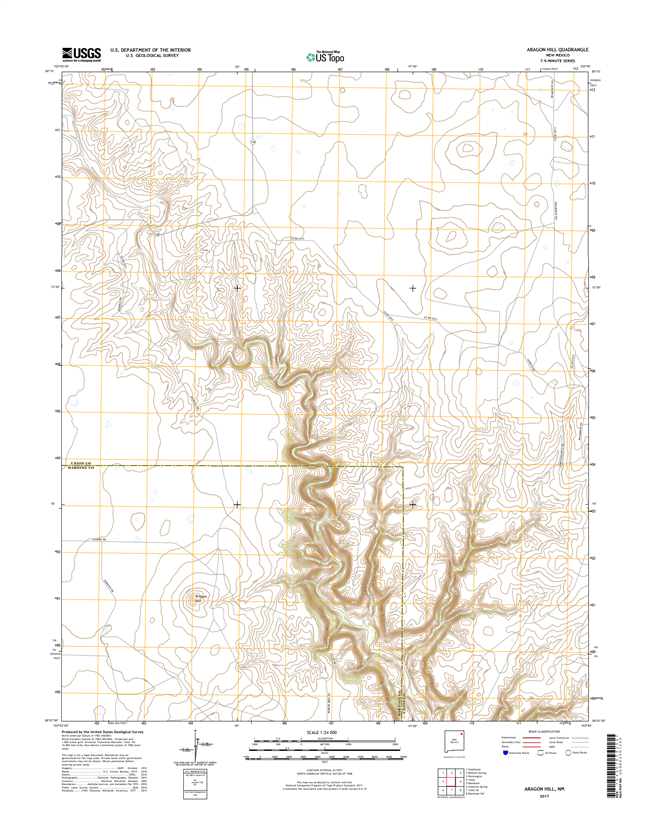 Aragon Hill New Mexico - 24k Topo Map