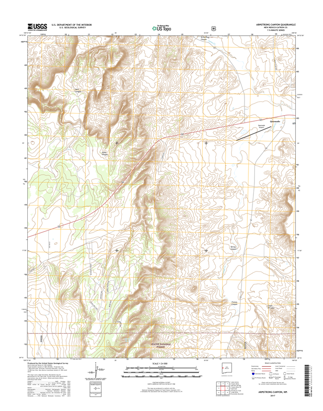 Armstrong Canyon New Mexico - 24k Topo Map