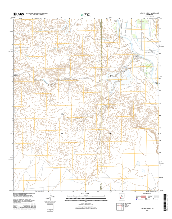 Arroyo Cuervo New Mexico - 24k Topo Map