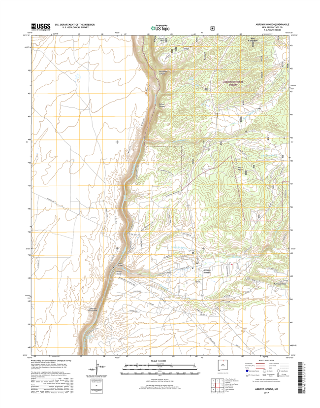 Arroyo Hondo New Mexico - 24k Topo Map