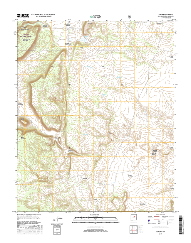 Aurora New Mexico - 24k Topo Map