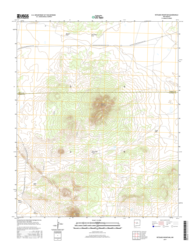 Veteado Mountain New Mexico - 24k Topo Map