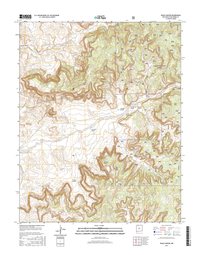 Vigas Canyon New Mexico - 24k Topo Map